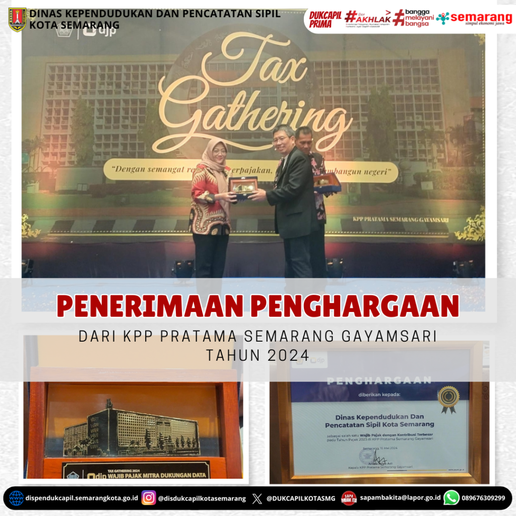 PENERIMAAN PENGHARGAAN DARI KPP PRATAMA SEMARANG GAYAM SARI TAHUN 2024